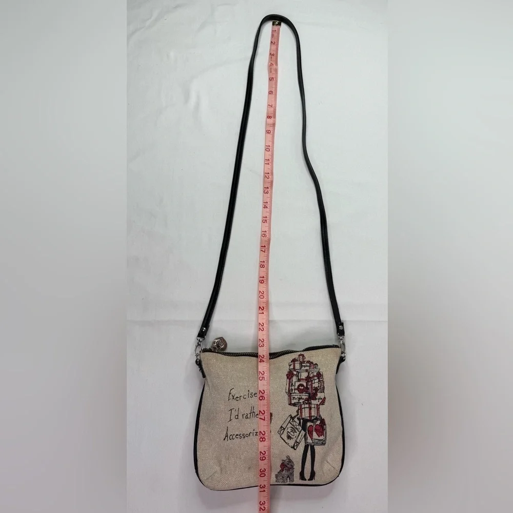 Brighton Scottie Dog Exercise I’d Rather Accessorize! Small Crossbody Bag Canvas